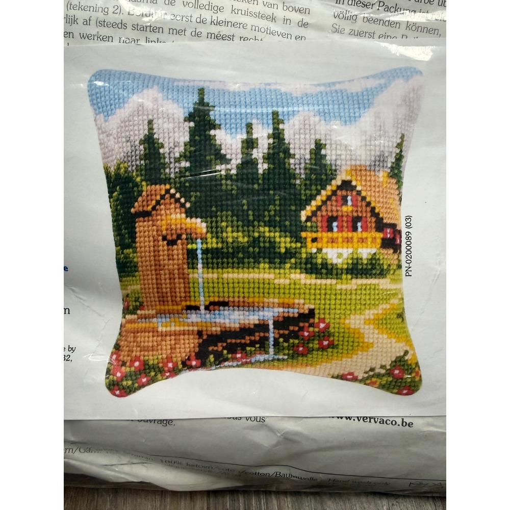 Vervaco Cross Stitch Kit Unisex 16x16 Multicolor New Landscape Cabin 0009059